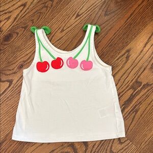 Boden Kids Tank Top with Cherry Design - size5-6Y, 100% Cotton